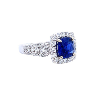 Cushion sapphire ring