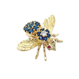 Vintage sapphire "bee" pin