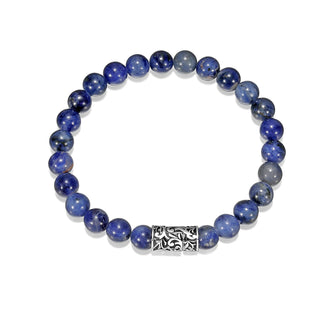 SS 7.5" MENS 8MM SODALITE BEAD