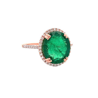 Rose gold emerald ring