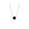 14KW SMALL ONYX HALO NECKLACE