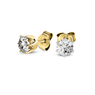 VINTAGE 1CT DIAMOND STUDS