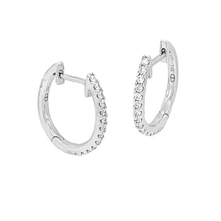 SMALL OVAL 1/4CT DIAMOND HOOPS