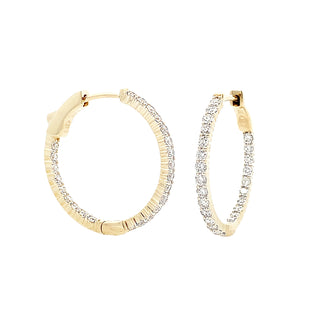 14ky 1ct diamond hoops