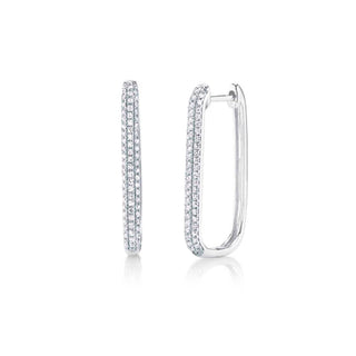 Pave oval hoops