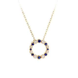 Sapphire circle pendant