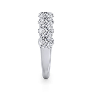 Oval Cut U Scallop 1/2 Eternity Ring