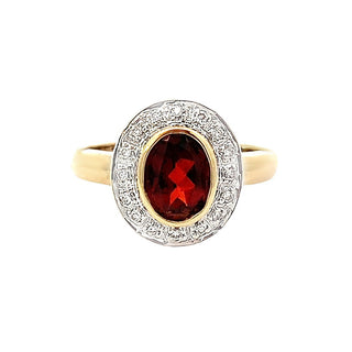 14KY GOLD VINTAGE OVAL GARNET