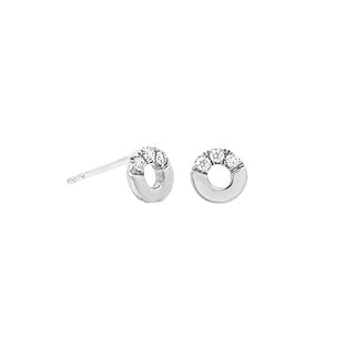 14KW TINY DIAMOND CIRCLE STUDS