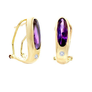 Vintage amethyst hoops