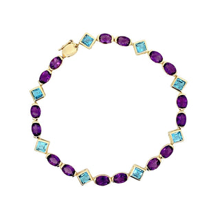 VINTAGE AMETHYST & TOPAZ BRACELET