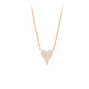 ROSE GOLD SMALL PAVE HEART NECKLACE