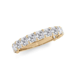 Asscher Cut U Scallop 3/4 Eternity Ring