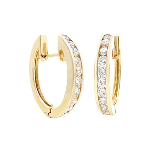 VINTAGE 1.30CT DIAMOND HOOPS