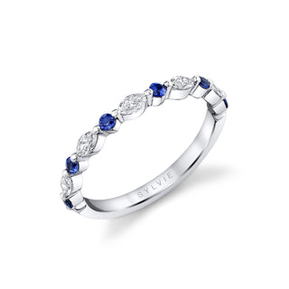 SAPPHIRE & MARQUISE DIAMOND BAND