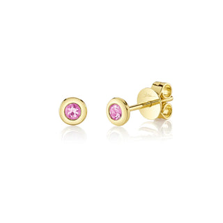 14KY PINK SAPPHIRE STUDS