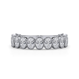 Oval Cut Bezel Set 3/4 Eternity Ring