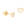 CHILD'S PEARL HEART STUDS