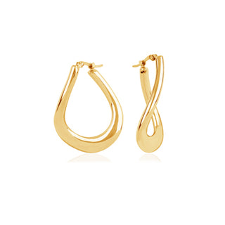 Wavy gold hoops