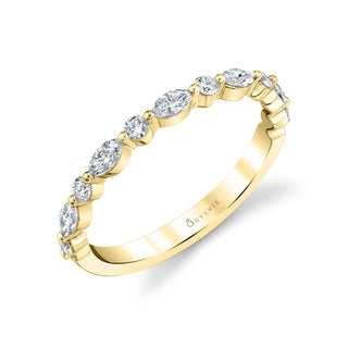 Single-Prong Round & Marquise Diamond Band