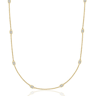 Diamond By The Yard Emerald Cut Necklace