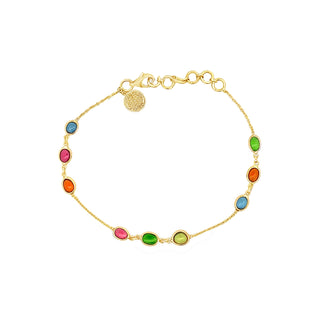 Mixed Gemstone Tripple Station Bracelet