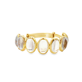 Rainbow Moosntone Oval 7-Stone Ring