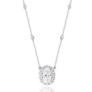 Diamond Oval Halo Pendant