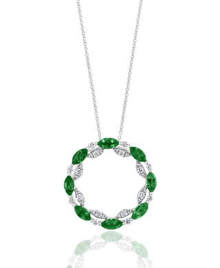 Emerald and Diamond Eternity Pendant