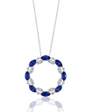 Marquise Sapphire And Diamond Eternity Pendant