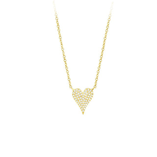 Small pave heart necklace