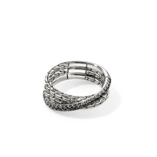 Black Sapphire Crossover Ring
