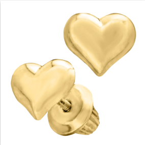 14KY GOLD CHILD PUFFY HEART EA