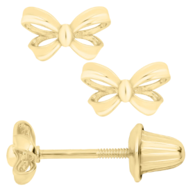 14KY GOLD BOW CHILDREN EARRING