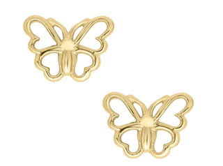 14KY GOLD BUTTERFLY STUD CHILD