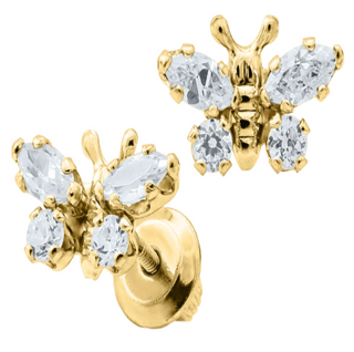 14KY GOLD CZ BUTTERFLY CHILDRE