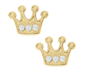 14KY GOLD CZ CROWN CHILDREN EA