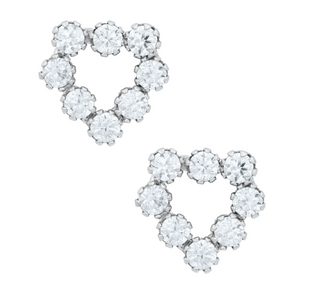 14KW GOLD EARRINGS CZ OPEN HEA