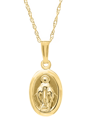 14KY GOLD 15" MIRACULOUS MEDAL
