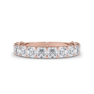 Asscher Cut U Scallop 3/4 Eternity Ring