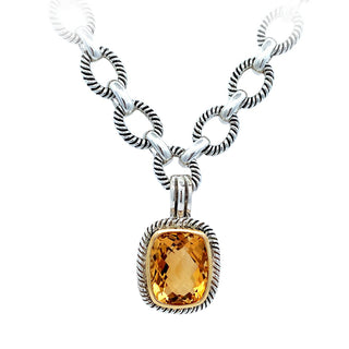 Silver citrine necklace