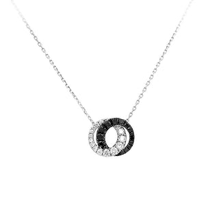 Black & white circle pendant