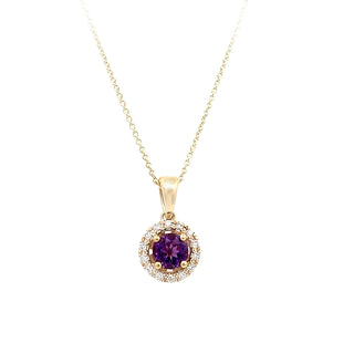 Amethyst halo pendant