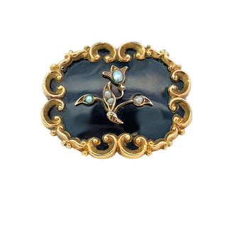 14KY GOLD VICTORIAN ONYX & SEE