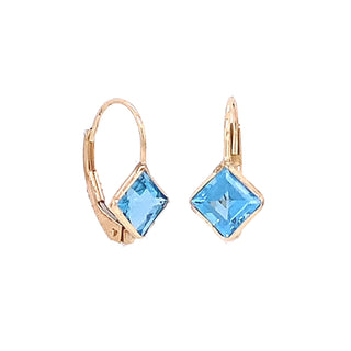 SQUARE BLUE TOPAZ EARRINGS