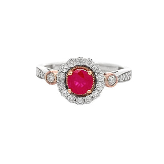 14KW GOLD VINTAGE RUBY & .42CT