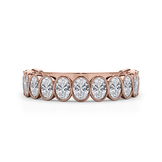 Oval Cut Bezel Set 3/4 Eternity Ring