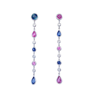 Pink & blue sapphire drops