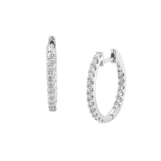 14kw 3/4ct diamond hoops