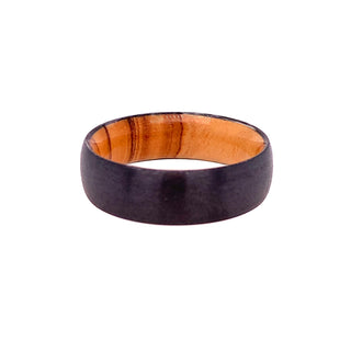 ZIRCONIUM & OLIVE WOOD WEDDING BAND